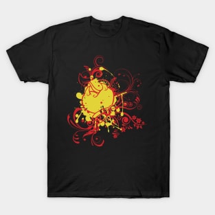 Heart Splatter With Swirling Plants T-Shirt